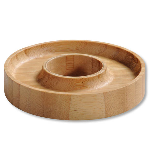 4x Bamboe houten eierdoppen 10 x 2 cm rond - Eierdopjes