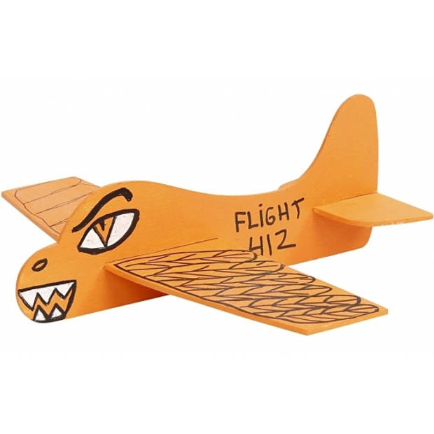 Set van 6x stuks vliegtuigen van hout 21.5 x 25.5 cm bouwpakket - Speelgoed vliegtuigen