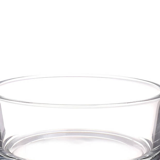 Lage glazen schaal transparant glas cilindervormig 8 x 19 cm - Vazen
