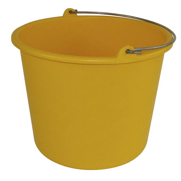 2x Schoonmaakemmers/huishoudemmers 12 liter geel - Emmers