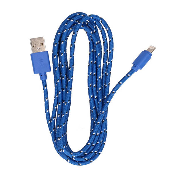1x iPhone USB oplaadkabels 2 meter blauw - Oplaadkabels