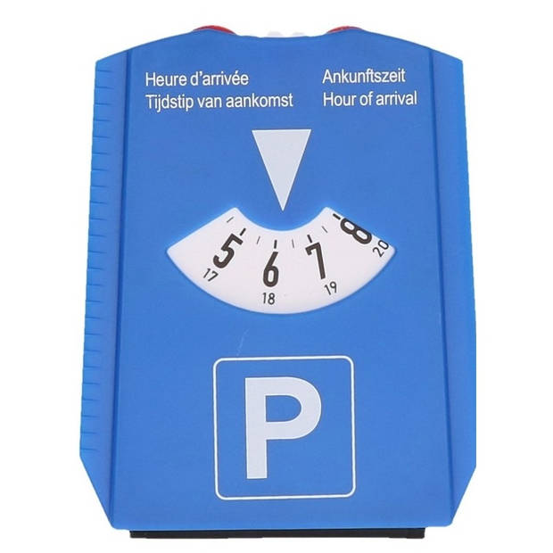 Parkeerschijf met ijskrabber - blauw - draaischijf voor parkeren - kunststof - Parkeerschijven