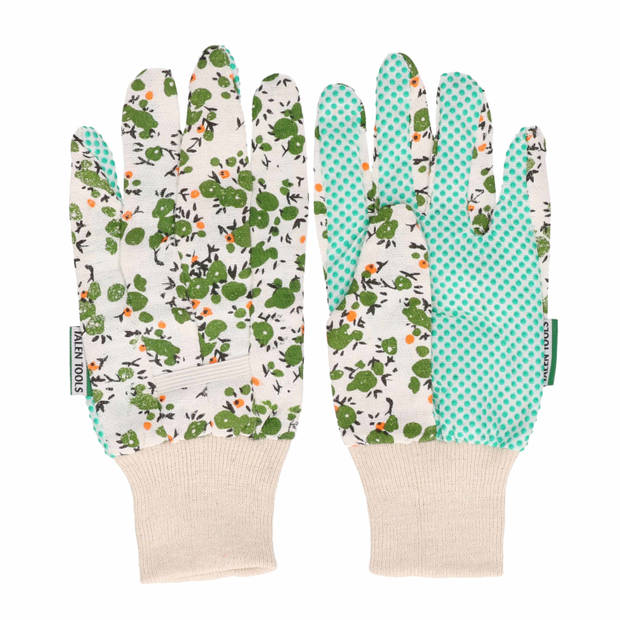 Groene tuin/werkhandschoenen bloemetjesprint - Werkhandschoenen