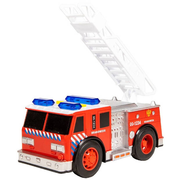 Brandweerwagen met licht en geluid 18 x 8 x 10.5 cm - Speelgoed vrachtwagens