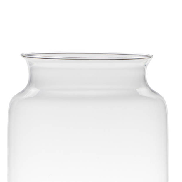 Luxe stijlvolle bloemenvaas/bloemenvazen 27 x 22 cm transparant glas - Vazen