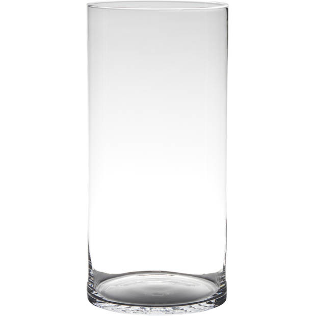 Glazen bloemen cylinder vaas/vazen 40 x 19 cm transparant - Vazen