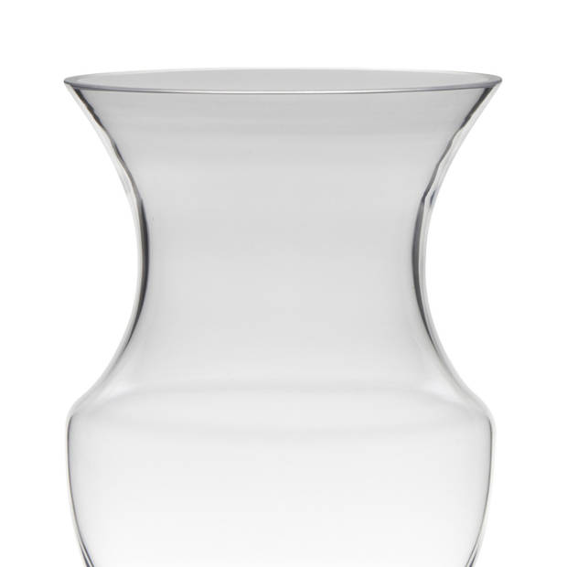 Luxe stijlvolle bloemenvaas/bloemenvazen 26.5 x 18 cm transparant glas - Vazen