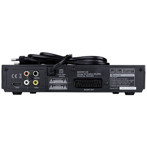 Denver DVD Speler met HDMI - Ondersteund Full HD - CD Speler - Dolby Digital Decoder - DVH7787MK2