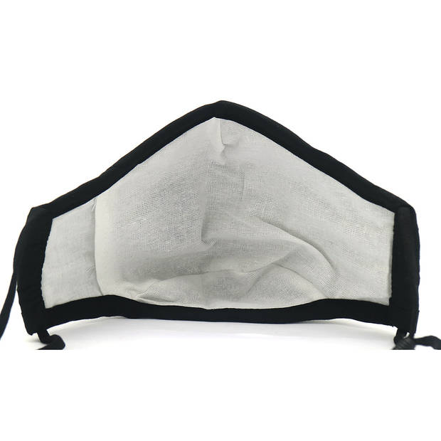1x Wasbare gezichtsmaskers/mondkapjes zwart met ruimte voor filter voor volwassenen - Mondkapjes