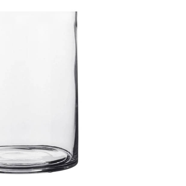 Cilinder bloemenvaas/bloemenvazen 9 x 15 cm transparant glas - Vazen