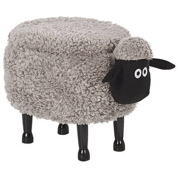 Beliani SHEEP - Dierenhocker-Grijs-Polyester