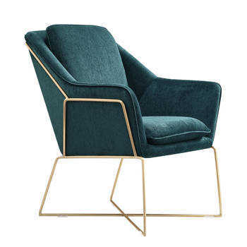 Design fauteuil Selena - Smaragd groen / gouden frame