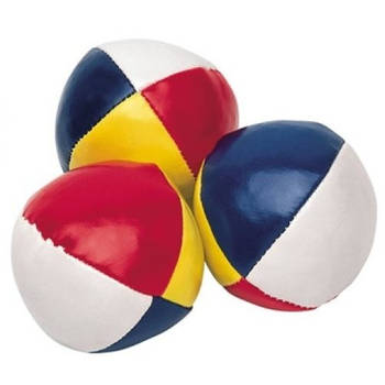 3x Gekleurde jongleerballetjes 6,5 cm - Jongleervoorwerpen