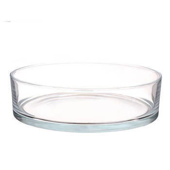 Lage glazen schaal transparant glas cilindervormig 8 x 29 cm - Vazen