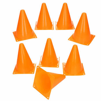 12x Veldsport/voetbal training pionnen oranje 17 cm - Pionnen