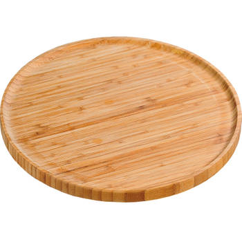 Ronde kaasplank/borrelplank van bamboe hout 32 cm - Serveerplanken