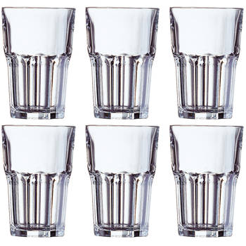 6x Drinkglazen voor water/sap/limonade Granity 350 ml - Drinkglazen