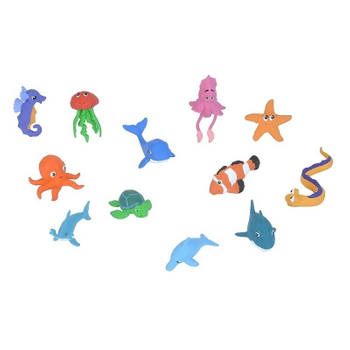 Zeedieren/oceaan - babydieren - speelgoed - 24x stuks - Plastic kleine speelfiguren - Speelfigurenset