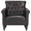 The Living Store Vintage Fauteuil - Echt Geitenleer - Massief Mangohout - 77 x 63 x 76 cm