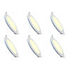 LED Downlight Slim 6 Pack - Inbouw Rond 12W - Warm Wit 2700K - Mat Wit Aluminium - Ø170mm