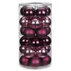 Tube met 30x roze en rode kerstballen van glas 6 cm glans en mat - Kerstbal