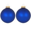 16x Velvet kobalt blauwe matte kerstballen van glas 7 cm - Kerstbal