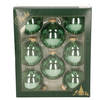 24x Jade groene glazen kerstballen glans 7 cm kerstboomversiering - Kerstbal