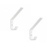 2x Luxe witte garderobe haakjes / jashaken / kapstokhaakjes aluminium hoog model 7,8 x 1,18 cm - Kapstokhaken
