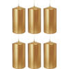 6x Kaarsen goud 6 x 12 cm 40 branduren sfeerkaarsen - Stompkaarsen