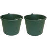 2x Schoonmaakemmers/huishoudemmers 12 liter groen - Emmers