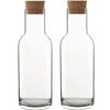 2x Glazen water of sap karaffen met dop1 L - Karaffen