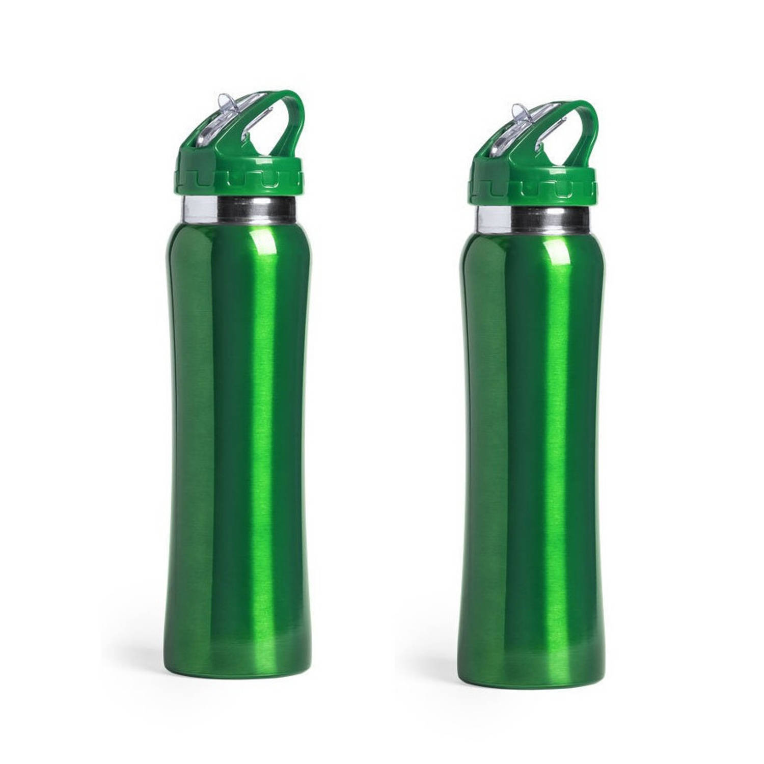tanker uitvinden discretie Set van 2x stuks luxe Drinkfles/waterfles 800 ml groen van RVS -  Drinkflessen | Blokker