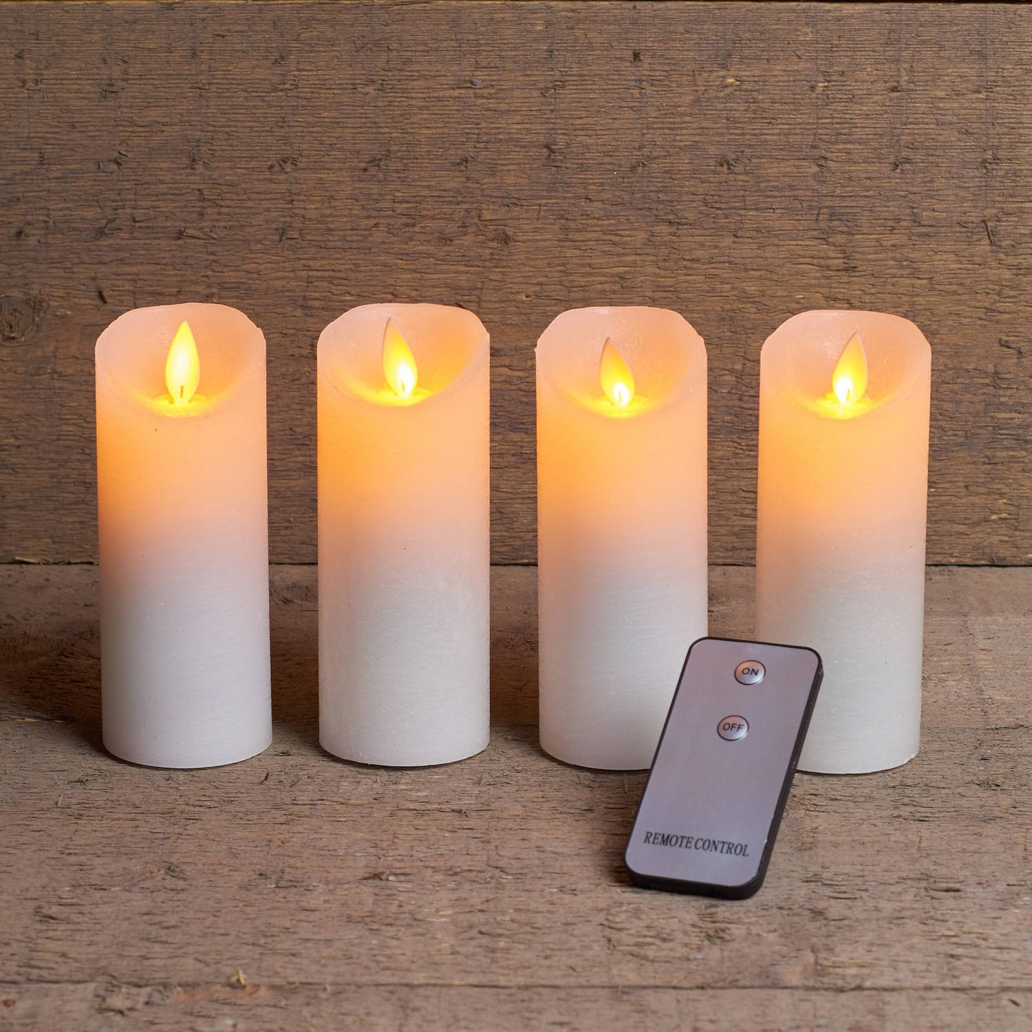 Betasten Bacteriën glas 4x Witte LED kaarsen met afstandsbediening kaarsensets - Woondecoratie -  LED kaarsen - Elektrische kaarsen | Blokker