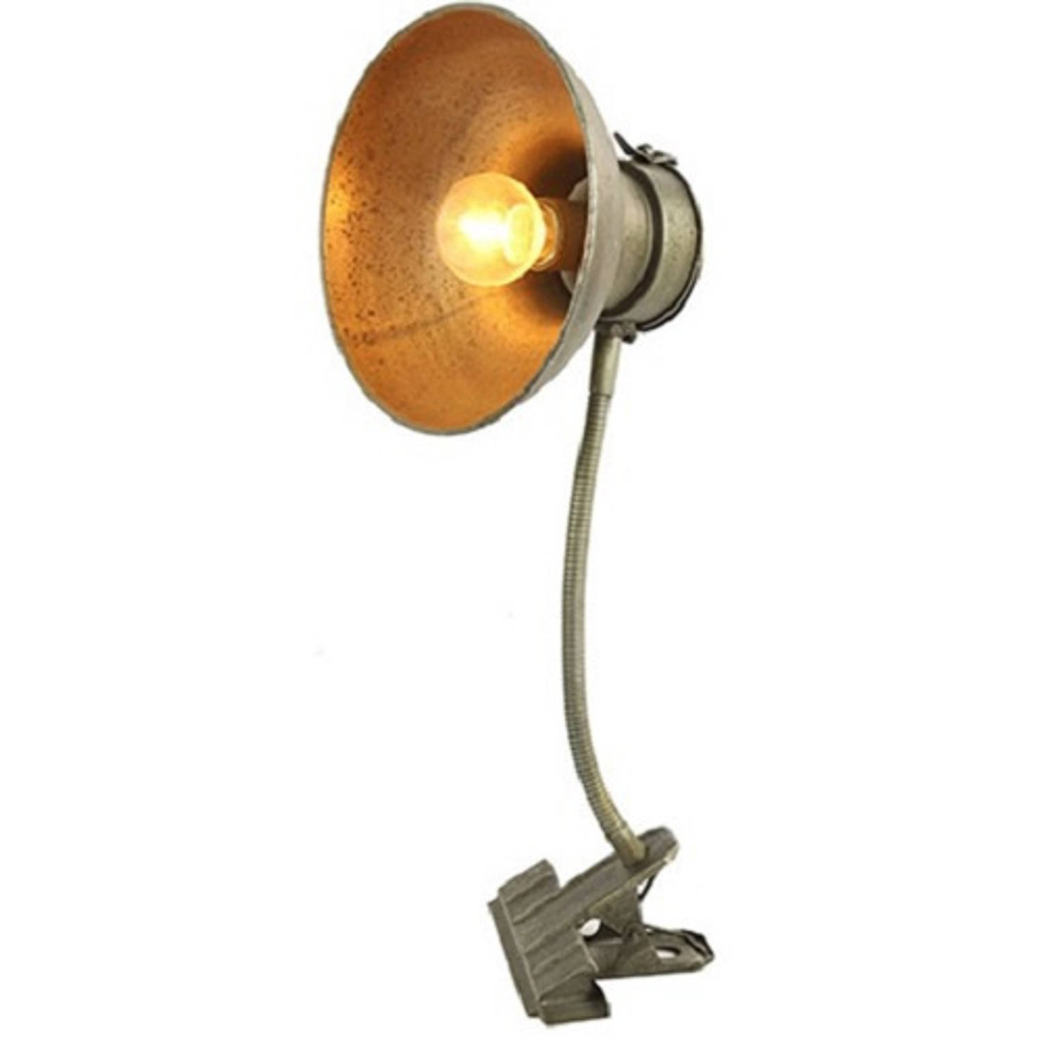 Non-Branded klemlamp Marc 17 x 12,5 x 41 cm staal brons