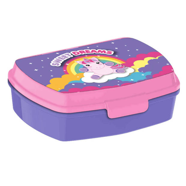 Sweet Dreams lunchboxset eenhoorn/unicorn voor kinderen - Lunchboxen