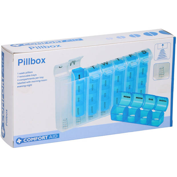 breng de actie Cokes Sinis Medicijnen doos/pillendoos 7 daags Engels blauw 20 cm - Pillendoosjes |  Blokker