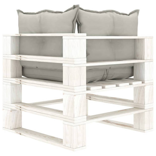 The Living Store Pallet hoekbank - Grenenhouten loungeset - 200 x 67.5 x 60.8 cm