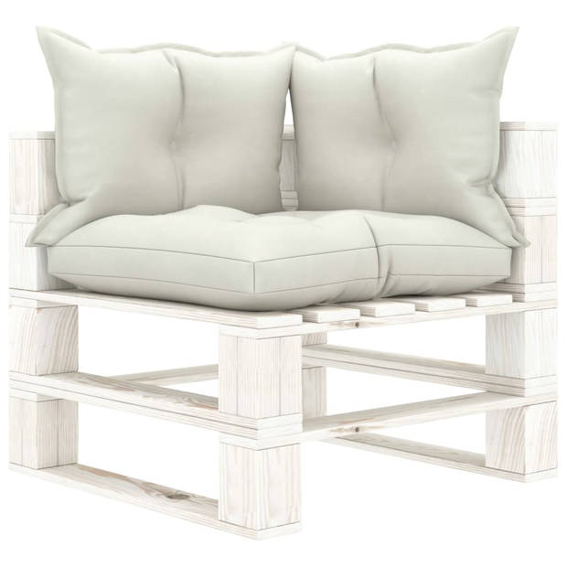 vidaXL 6-delige Loungeset met beige kussens pallet hout