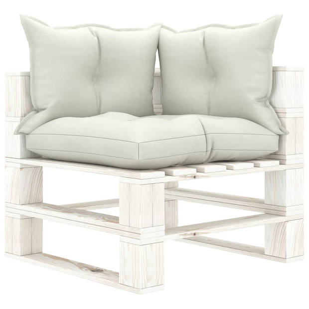 vidaXL 6-delige Loungeset met beige kussens pallet hout