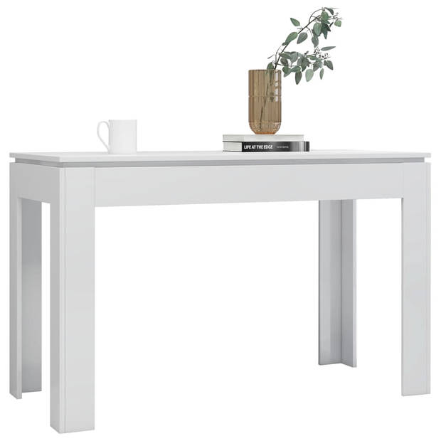 The Living Store Eettafel Spaanplaat - 120x60x76 cm - Hoogglans wit