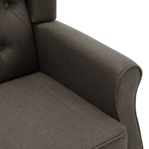 vidaXL Fauteuil met voetenbankje stof taupe