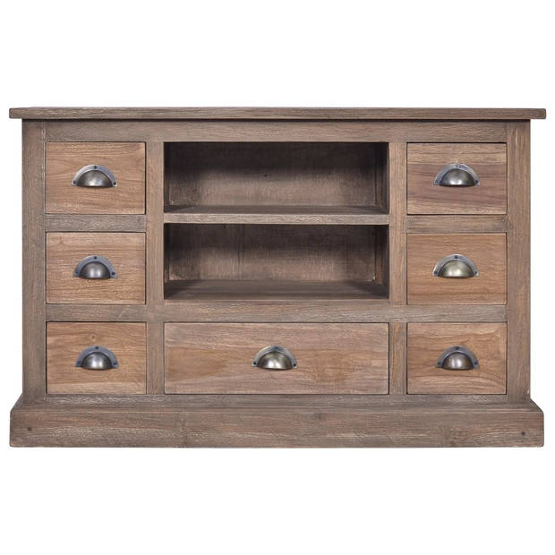 The Living Store Dressoir - Koloniale Stijl - Teakhout - 90x30x58cm - Met 7 lades en 2 vakken