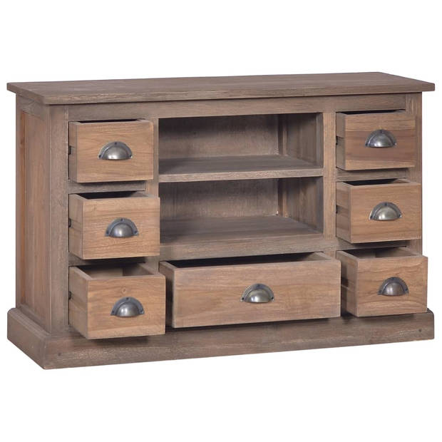 The Living Store Dressoir - Koloniale Stijl - Teakhout - 90x30x58cm - Met 7 lades en 2 vakken