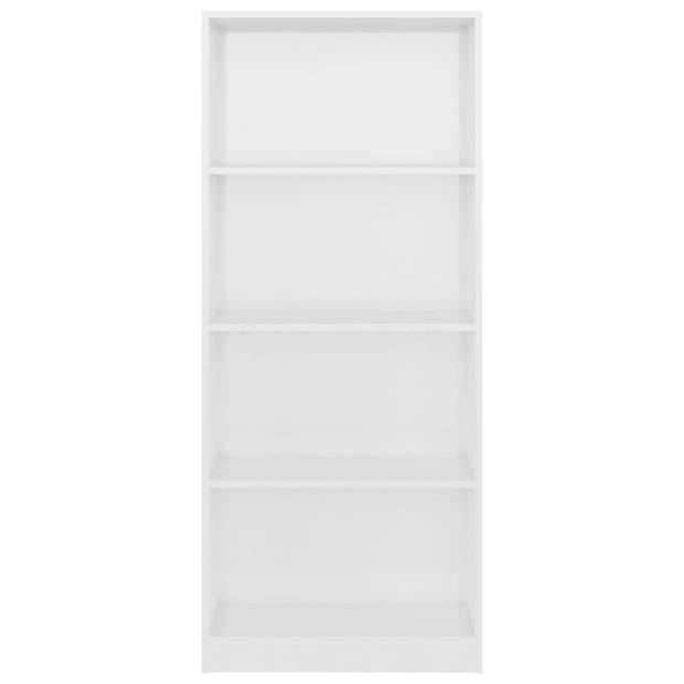 vidaXL Boekenkast 4 schappen 60x24x142 cm bewerkt hout hoogglans wit