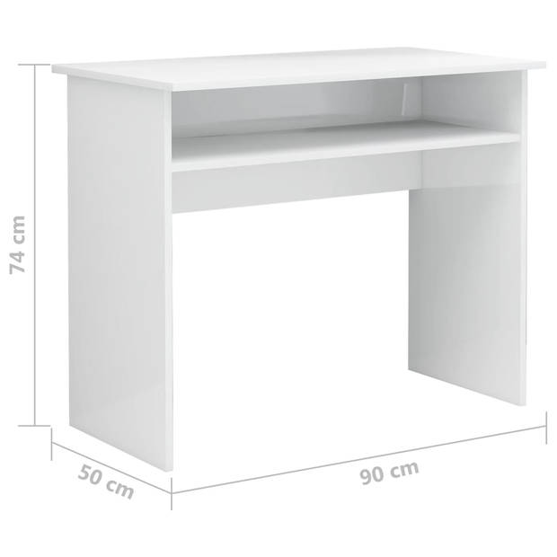 The Living Store Bureau - Strak en modern - Bewerkt hout - 90x50x74 cm - Met opbergschap