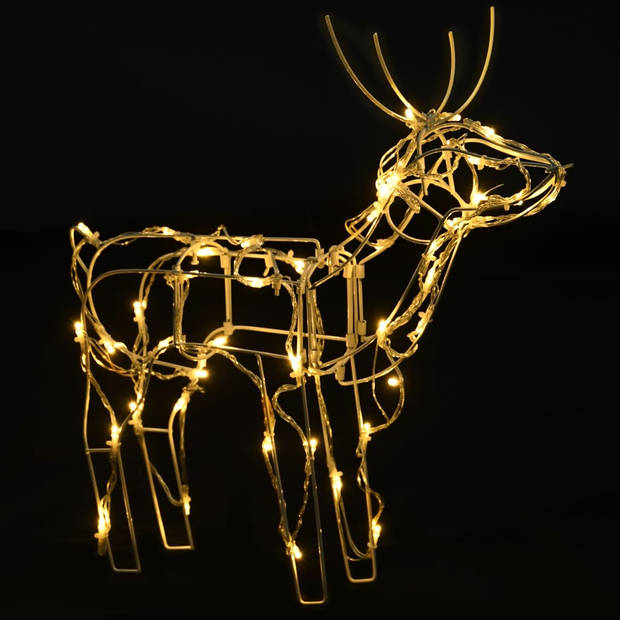 The Living Store Rendieren - Kerstverlichting - 68x38x81cm - Met 98 LEDs - Waterbestendig - PVC en staal