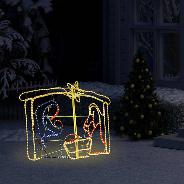 The Living Store Kerststalversiering - PVC en staal - 116 x 41 x 87 cm - 240 LED - Meerkleurig