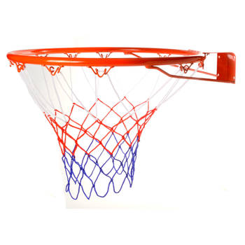 Basketbal ring met net - muurophanging - Dia 46 cm - buiten sporten - metaal/touw - Speelgoed basketbalring