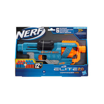 NERF speelpistool Elite 2.0 Commander RD 6 36,4 cm blauw/oranje