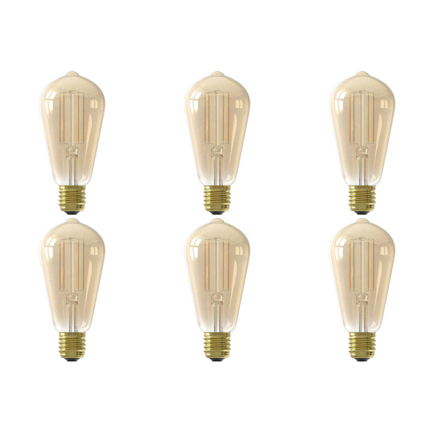 hoogtepunt Verward Kleuterschool CALEX - LED Lamp 6 Pack - Smart LED ST64 - E27 Fitting - Dimbaar - 7W -  Aanpasbare Kleur CCT - Goud | Blokker